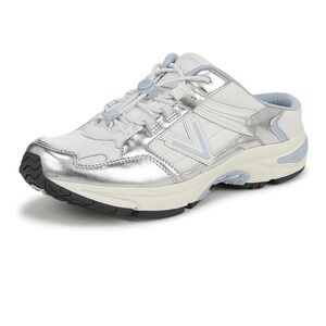 Vionic 23Walk Mule Women White Silver Metallic Orthopedic Walking Shoes Size 9
